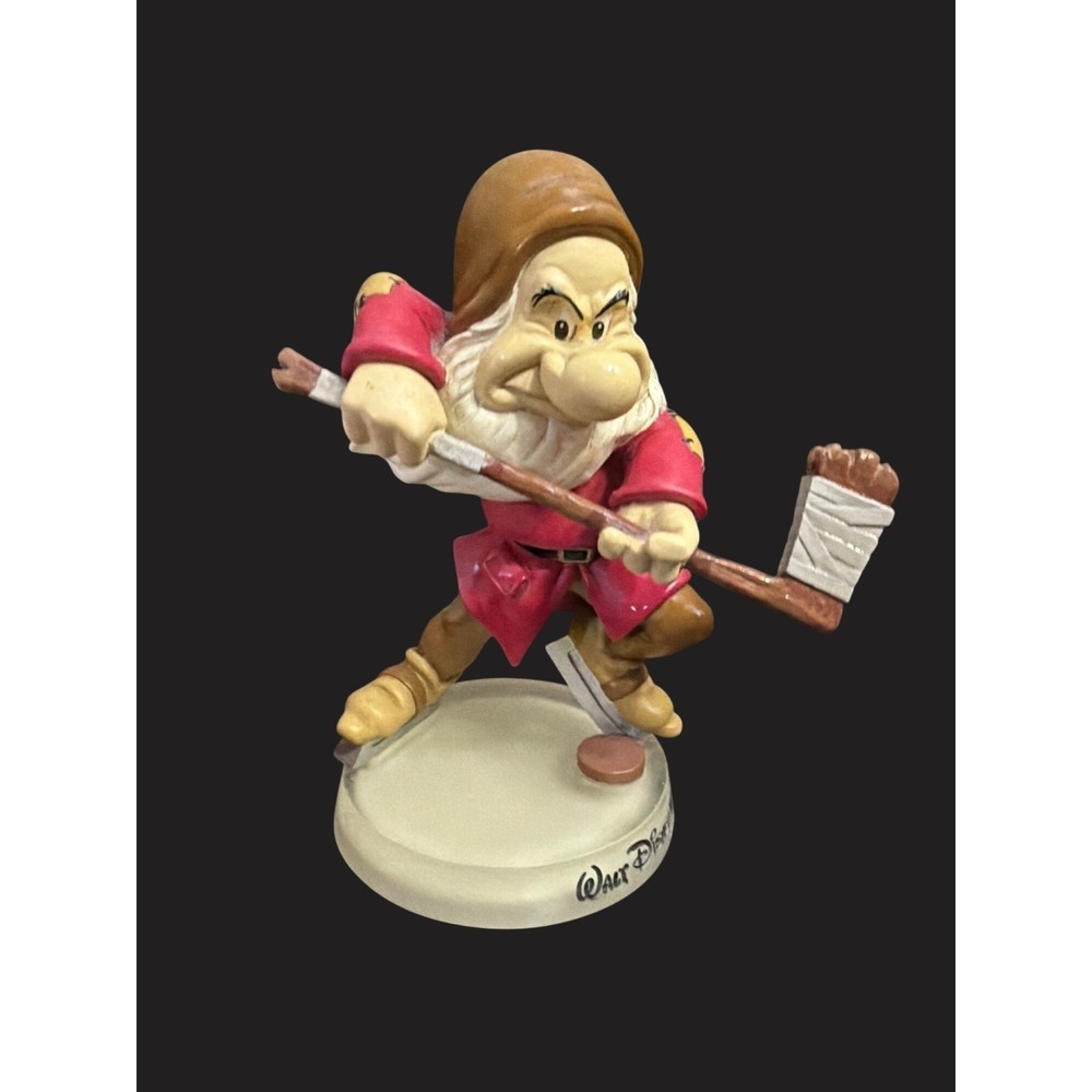 Disney Snow White‎ Grumpy Hockey Bobblehead Walt Disney World Resin Figurine